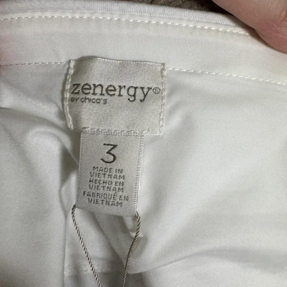 Chico's Zenergy So Slimming Leggings Womens 3 XL White Crop High Rise Pull On - Picture 12 of 15